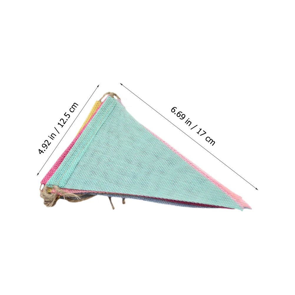 

Wedding Pennant Banner Hanging Linen Triangle Flags Decoration for Birthday Classroom Garden Party Holiday Linen Banner