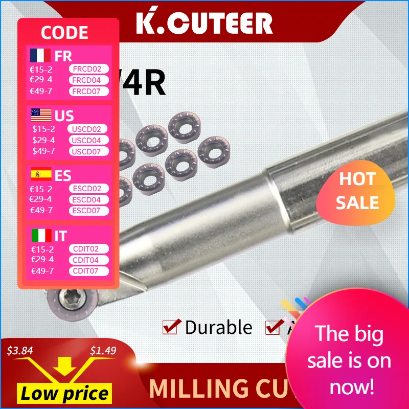 

Full range of EMRW4R round nose milling cutter C12-C20 super shock-resistant tool holder boring bar holder for RPMT cutting tool