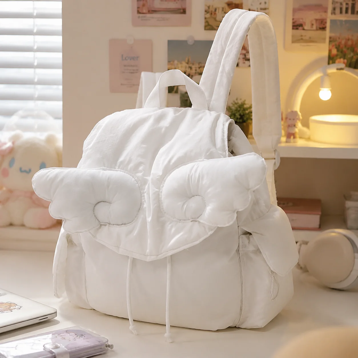 Angel Wing Backpack Bag Portable Lightweight Cute School Student Girls Shoulder Kawaii Travel Daypack Fashion Casual Teen Gift