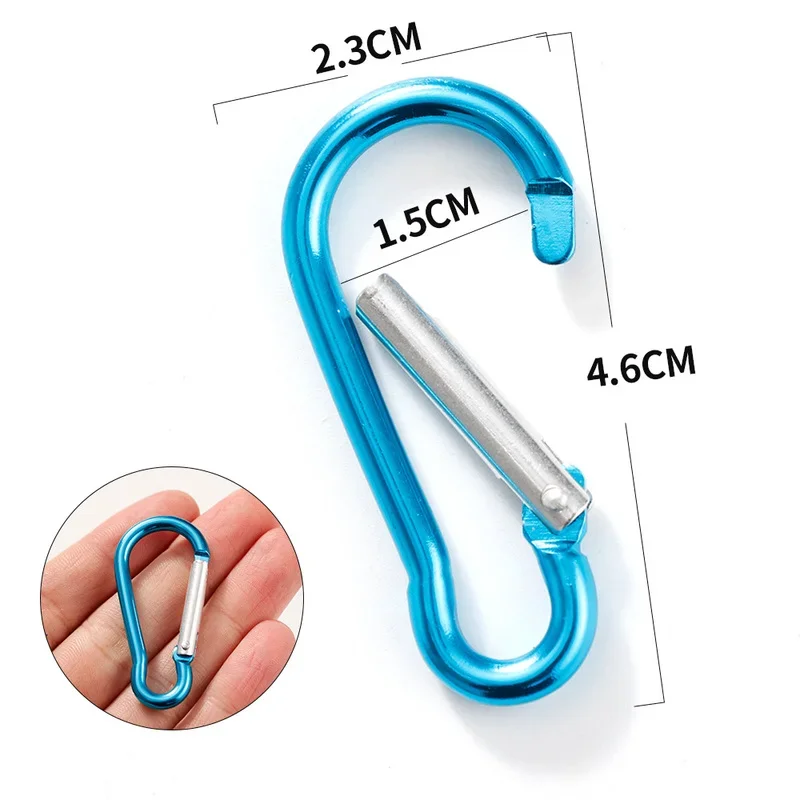 Mini Carabiner Keychain Alluminum Alloy D-ring Buckle Spring Snap Clip Hooks Keychain Carabiner for Keys Camping Accessories