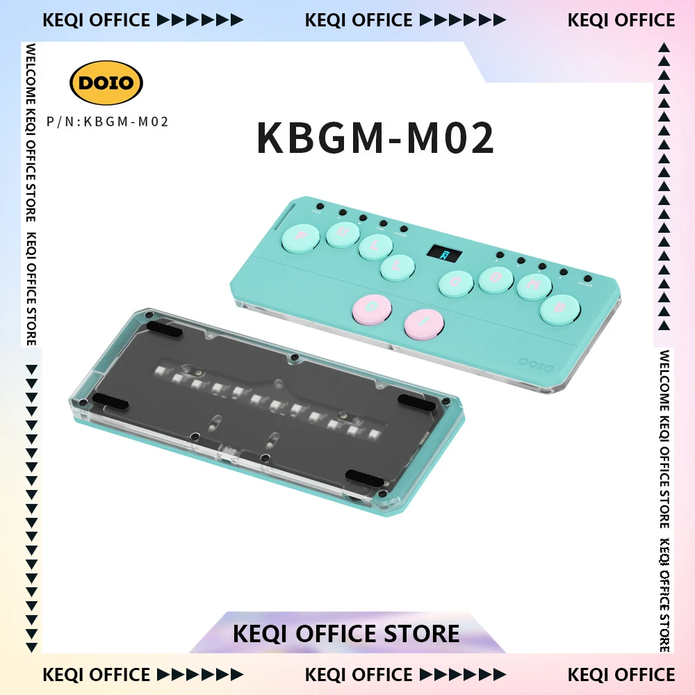 DOIO KBGM-M02 Mechanical Keyboard Aluminum Alloy Low Switch Lightweight Portable Mini Music Gaming Keyboard  Customized PC Gifts