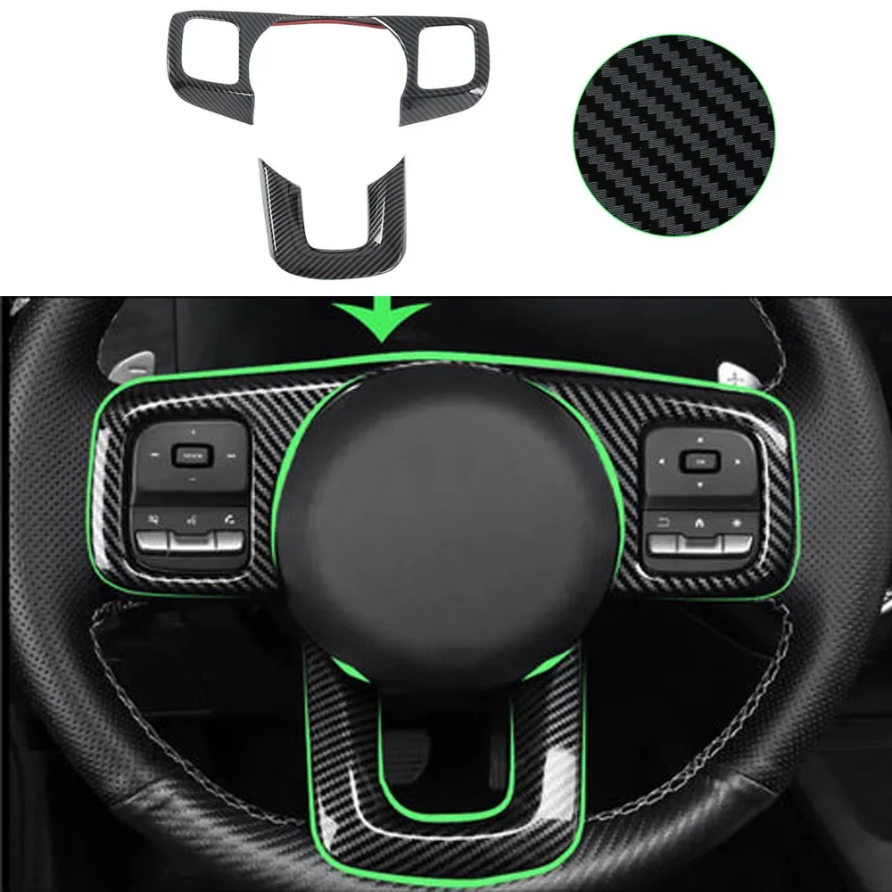 Car ABS Carbon Fiber Color Control Frame Decorative Sticker Steering Wheel Cover Accessories Fit For Tank 300 2021-2024