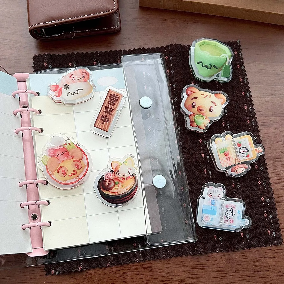 

Cute Acrylic Deco Planner Clips Paper Clamp Binder Clip Office Decorative Supplies School Stationery 2pcs Pack