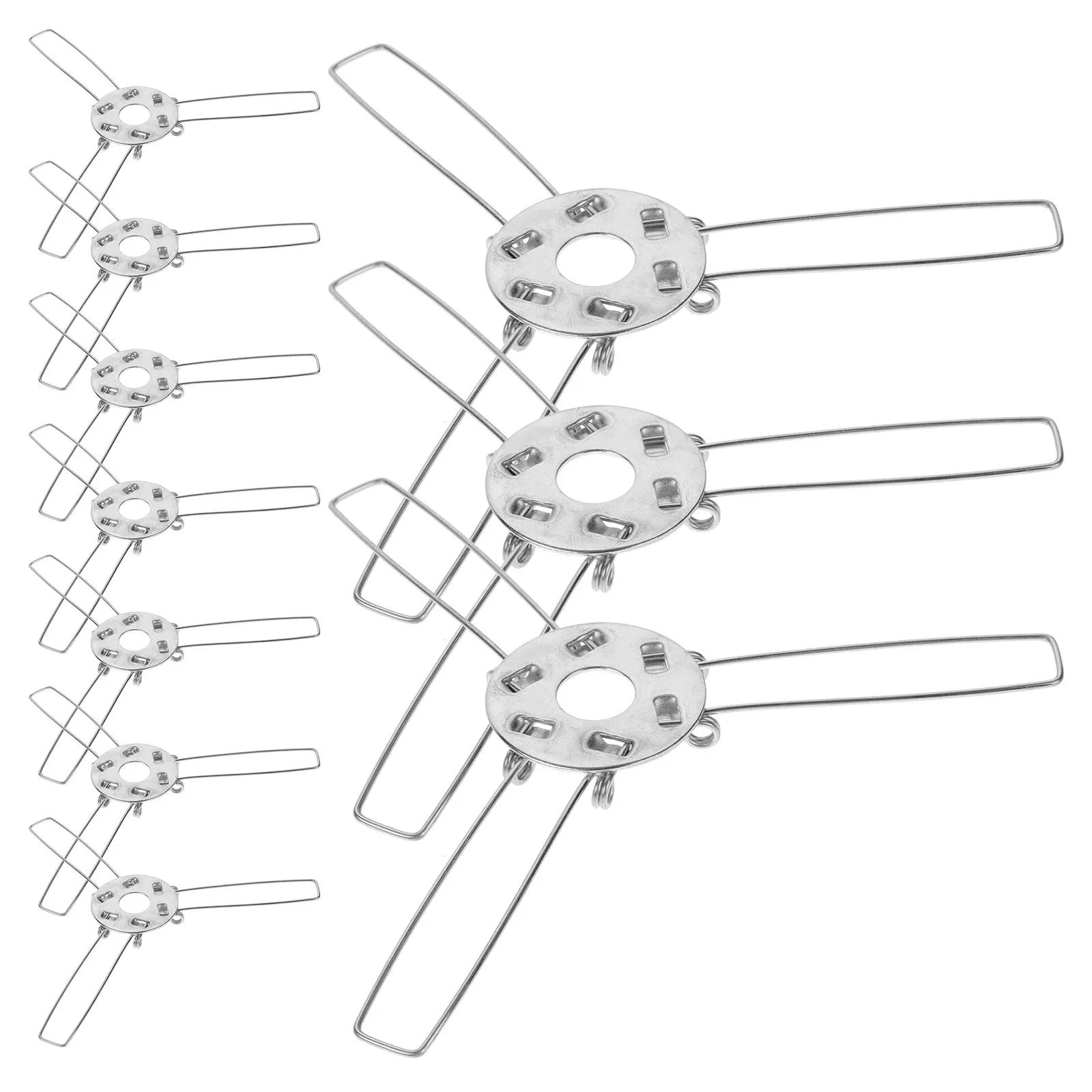 10개 램프 헤드 스프링 클립 견고한 탄성 아연 도금 철 갓 어댑터 고정 장치 펜던트 라이트 DIY 금속 홀더