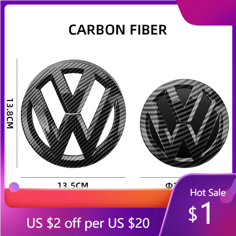

Горячая новинка 2026: 2 шт. сменных эмблем для Volkswagen VW Golf 7 MK7 2014-2017 — для передней решетки капота и заднего багажника