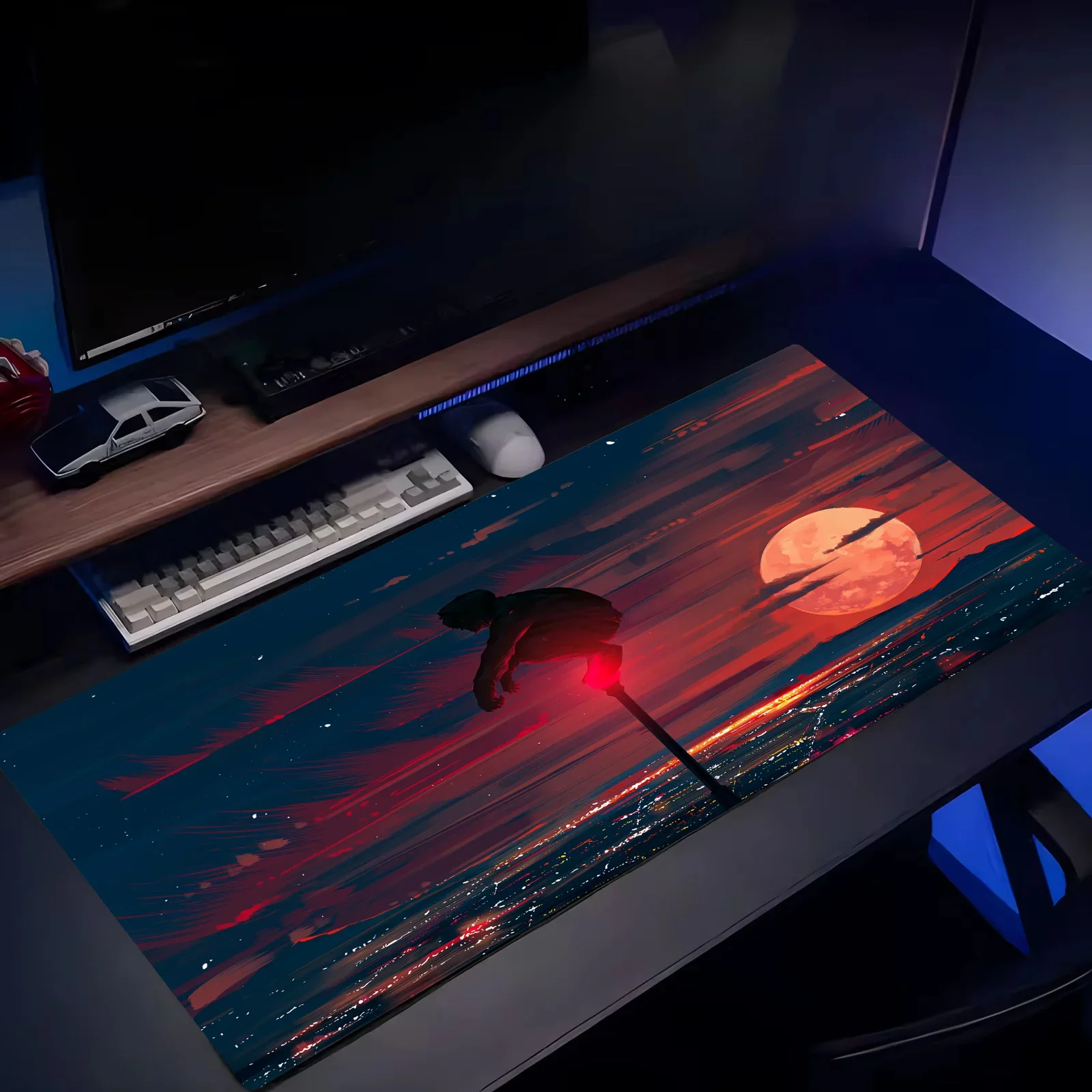 Mousepad 90x40 Scenic street Desk Mat Extended Pad Gamer Pc Table Gaming Mats Desktop Accessories Cute Carpet Table Computer Rug