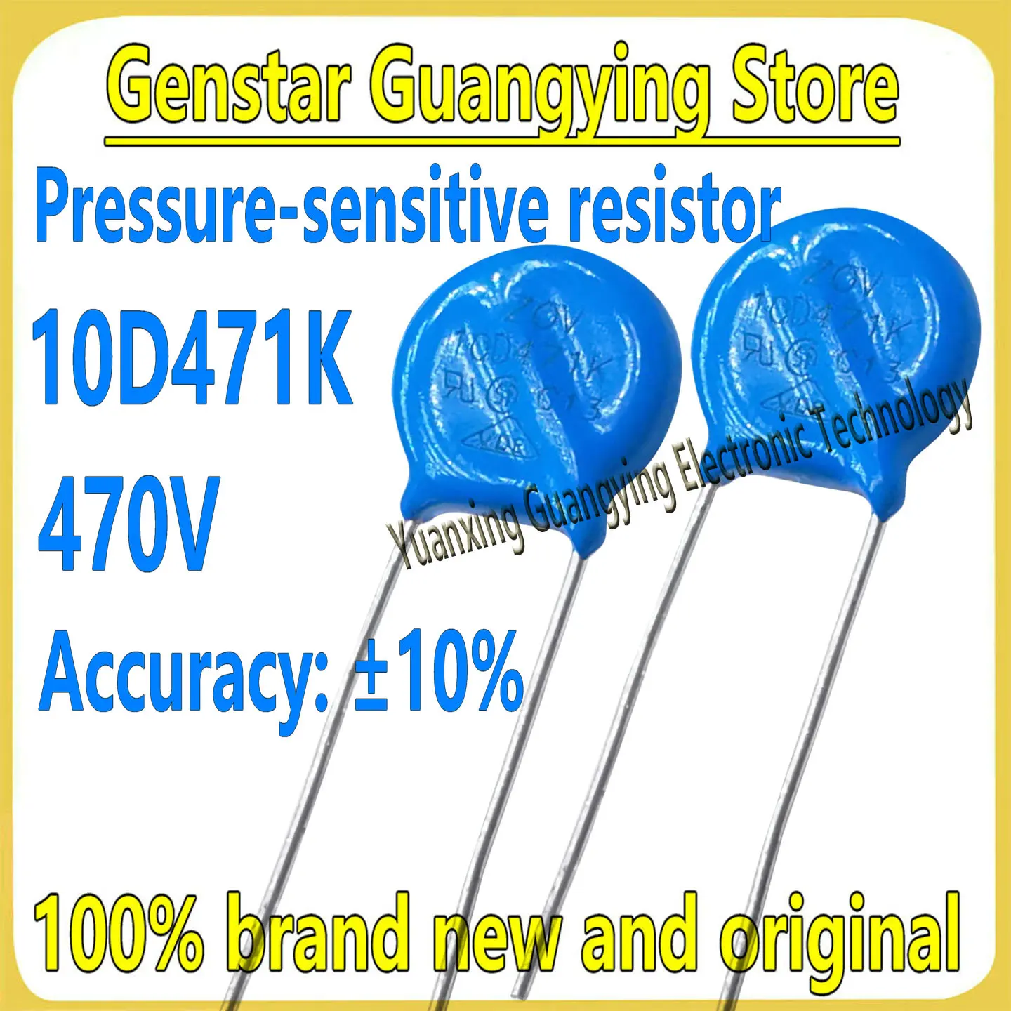 (10 Pieces) Varistors 10D471K 10D-471K 470V, Tolerance ±10%, 8mm Pitch, Blue, 100% Brand New