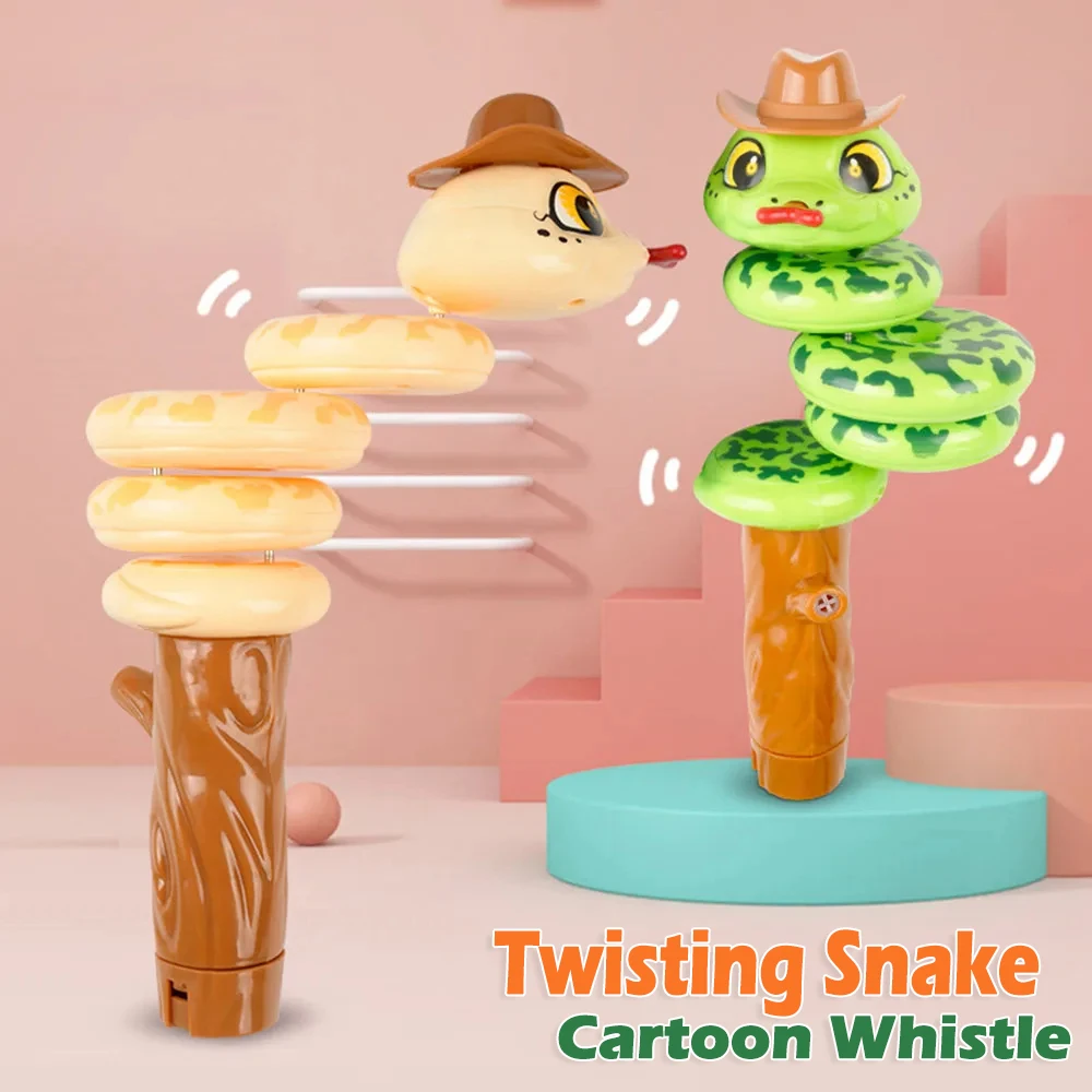 Creative Twist Shekou Whistle Rocking Bug Children's Puzzle Toys Cartoon Snake Balanced Swing Rotating Trick Decompression Props