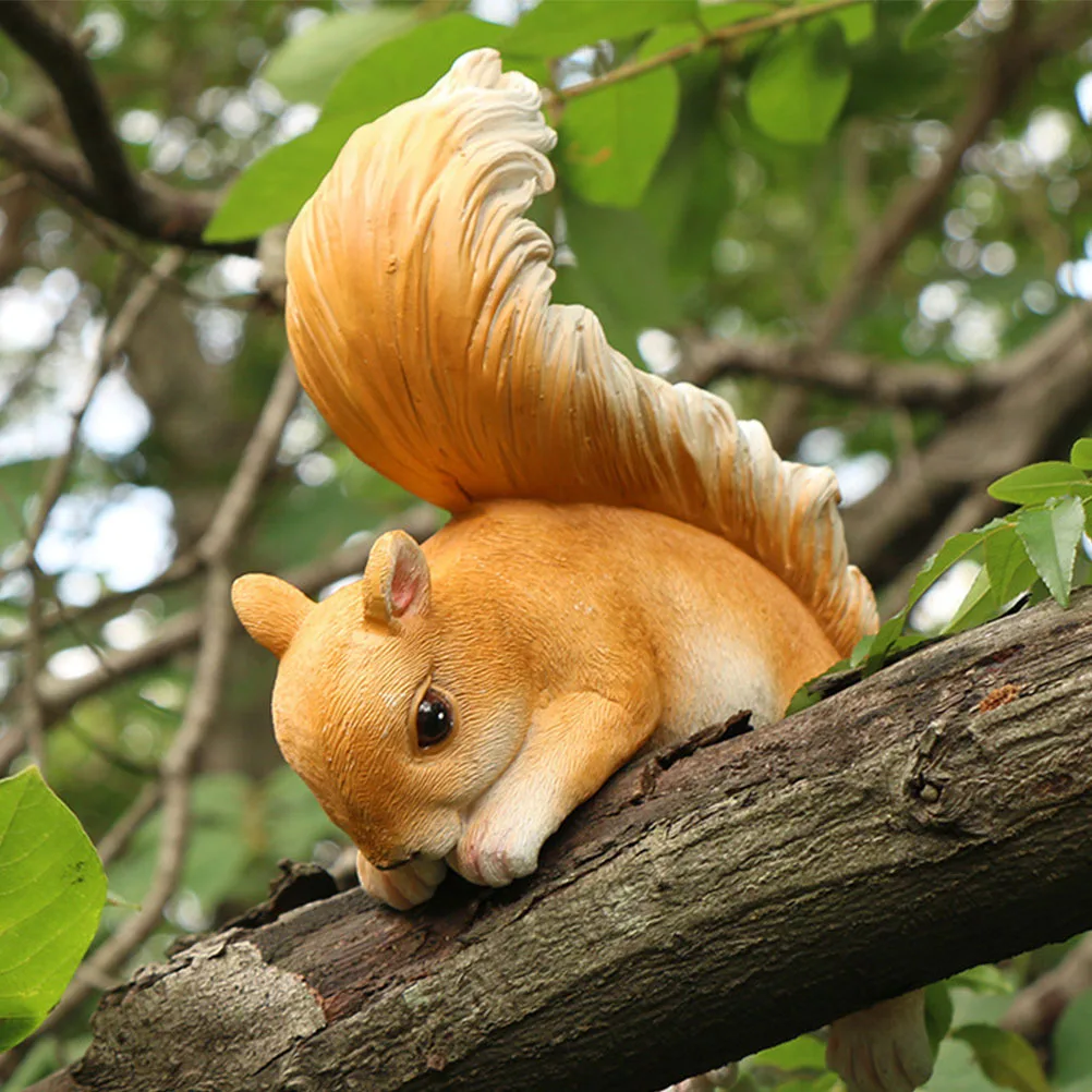 

2 шт., белка, реалистичная имитация животного, круглый край, гладкая поверхность, настольное украшение для дома, украшение для дикой природы, смоляная белка для