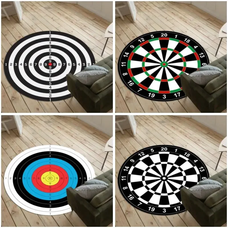 Dart Board Pattern Round Carpet Anti-Slip Area Rug Floor Mats Bedroom Living Room Decor Children Play Rugs Alfombra Chair Mat