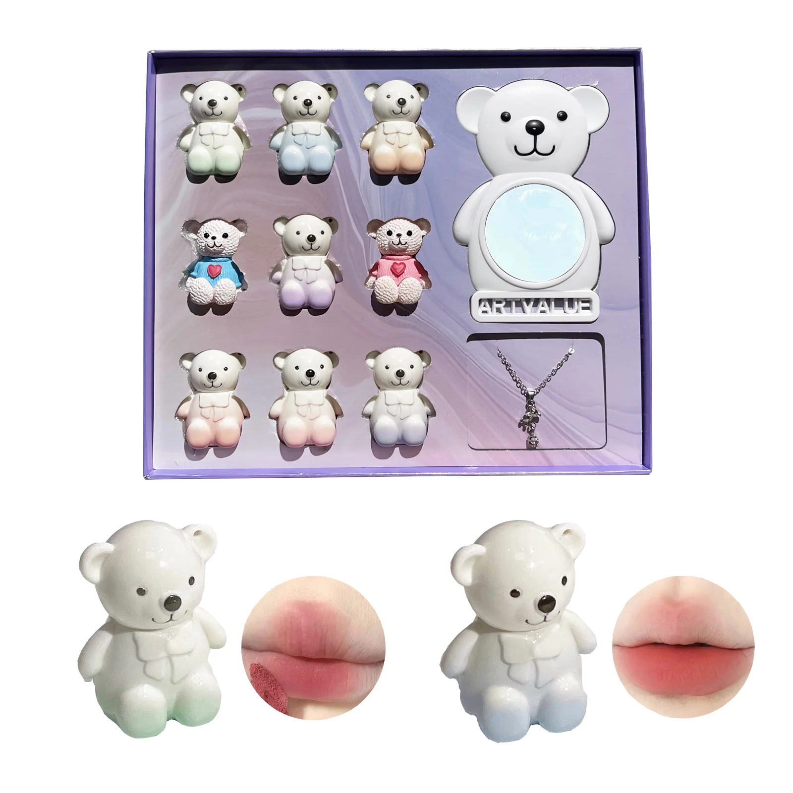 Lucidalabbra Cute Bear dal design unico, aspetto naturale liscio