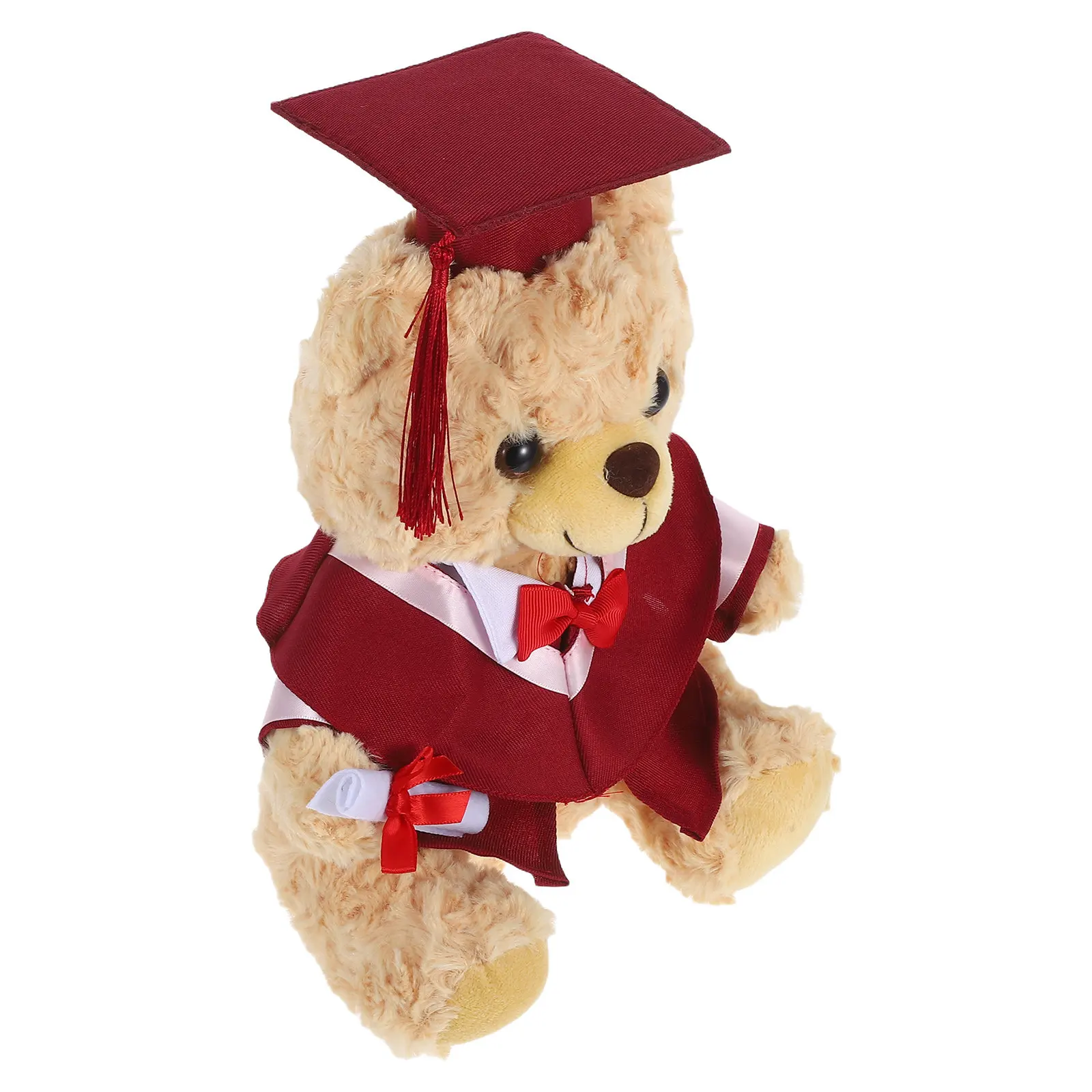 Soft Mini Graduation Bear Stuffed Animal Wearing Charming Doctoral Gown Cap Tassel Ideal Grad Present for Boys Girls Children