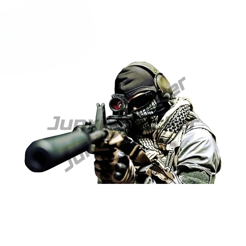 For Call of Duty Cool Man with Gan Car Stickers Creative Popular Game Item Decals Scratch-Proof ATV Decoration