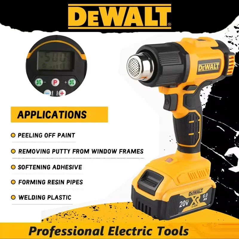 

Термофен Dewalt 18V DCE530, интеллектуальный, беспроводной, 300 Вт, высокомощный, для сварки и термоусадочной упаковки