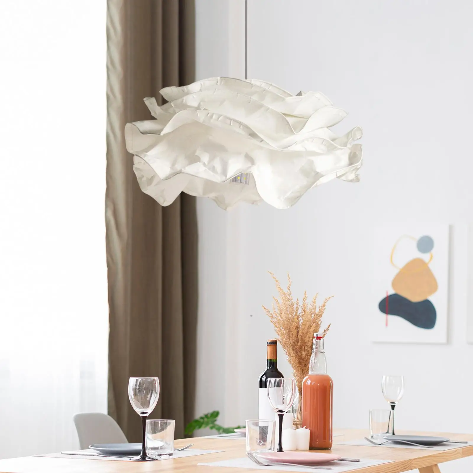 

Paper Lamp Shade Modern Pendant Light Cover White Lampshade for Living Room Bedroom Home Decor