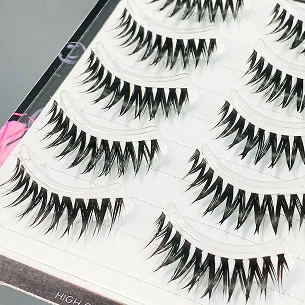 5 أزواج جديدة شفافة غير مرئية لاش ينبع الرموش الصناعية مريحة طويلة الأمد جلدة العنقودية لينة رموش ماكياج العين #4