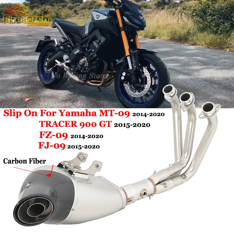 

For YAMAHA MT-09 MT09 FZ-09 FZ09 FJ-09 FJ09 TRACER 900 GT 2014 - 2020 Full System Motorcycle Exhaust Escape Modify Muffler Moto