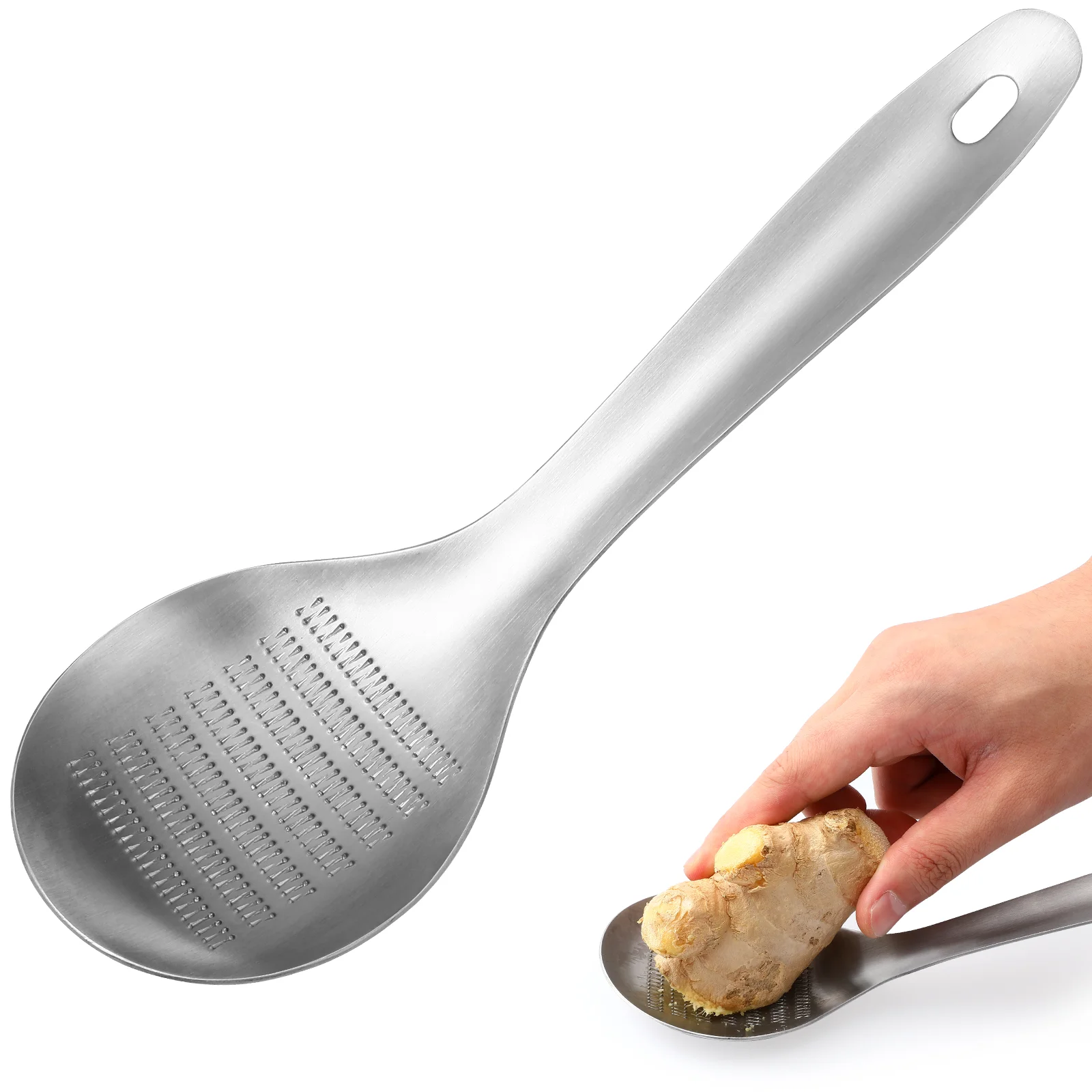 

Stainless Steel Garlic Meat Grinder Grater Spoon Shape Ginger Mincer Tool Crusher