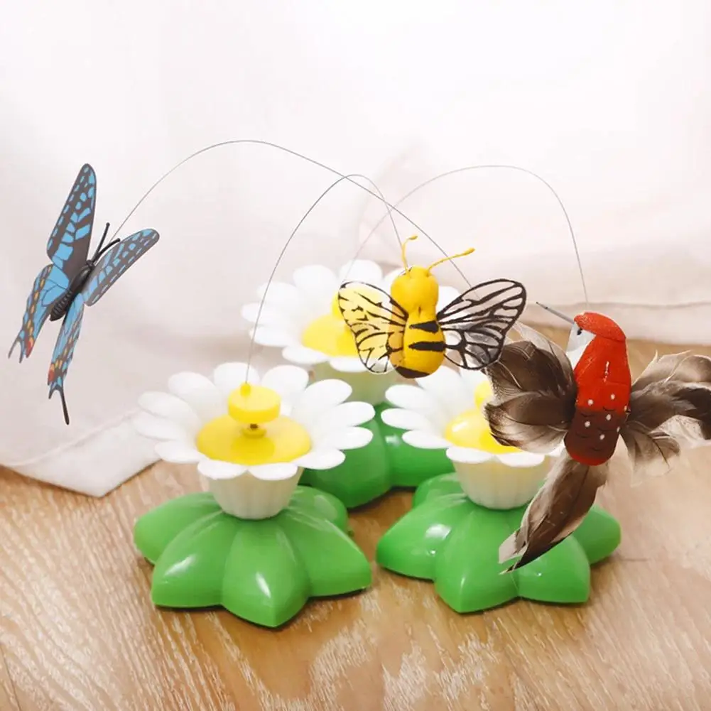 Rotating Electric Butterfly, Hummingbird And Bee Pet New Product Rotating Around Flowers To Cats And Butterflies Pet Toys