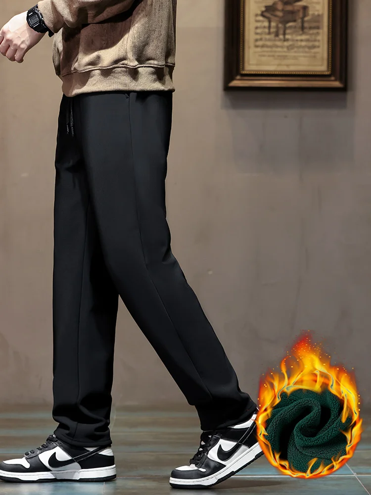 Pantaloni caldi in pile invernale di alta qualità da uomo con coulisse in vita elastica all'aperto da jogging floccaggio pantaloni casual maschili taglie forti 5XL