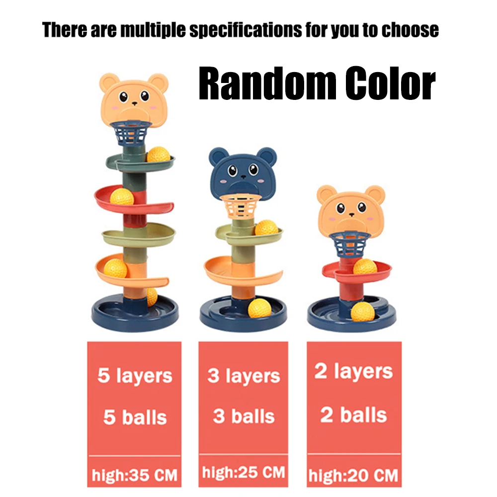 Baby Toys Rolling Ball Pile Tower Early Educational Toy For Babies Rotating Track Educational Baby Gift Stacking Toy For Kids