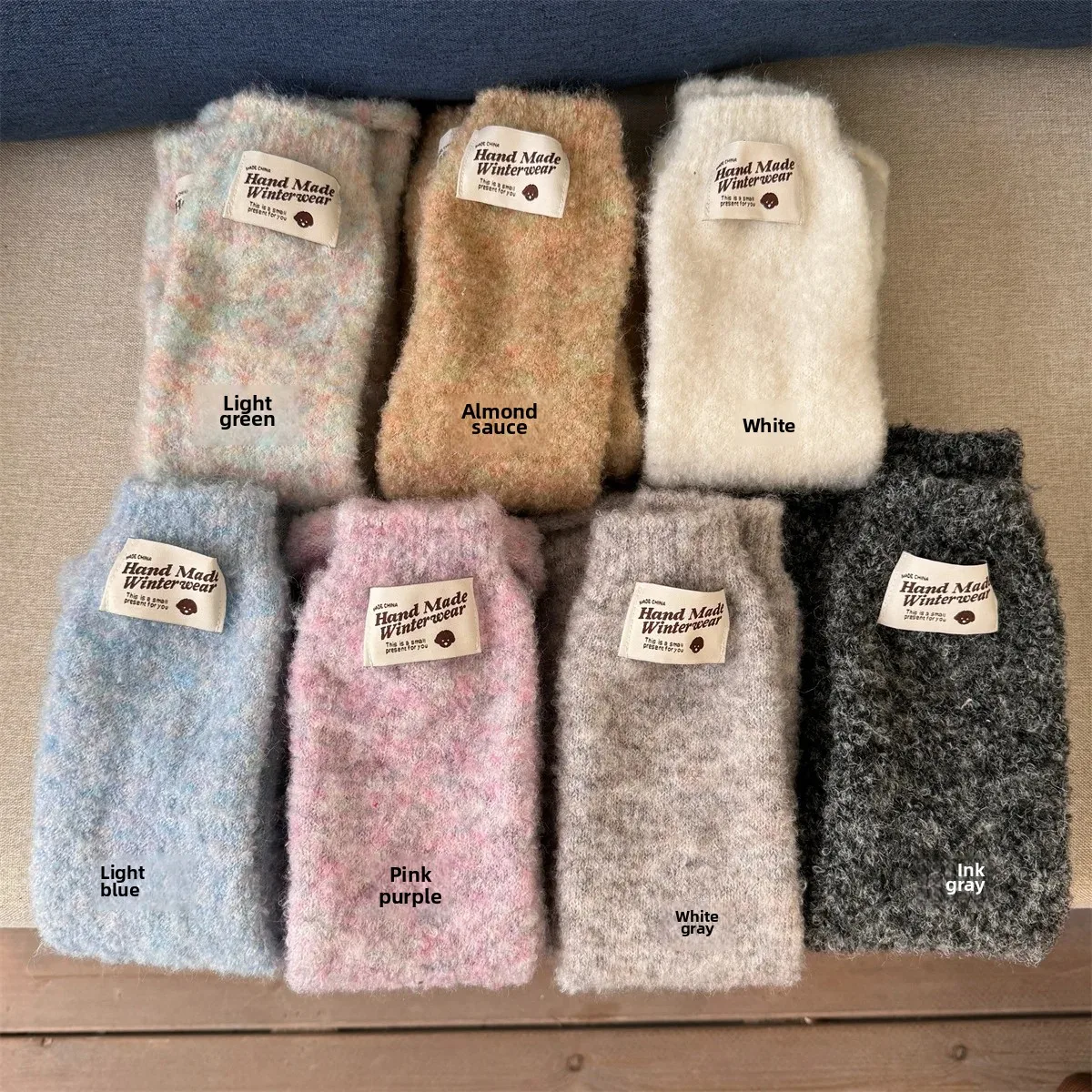 Calcetines de algodón dulce con estampado de dulces para hombre, medias gruesas, cálidas y suaves, hasta la pantorrilla, cómodas y acogedoras para el hogar, estilo coreano
