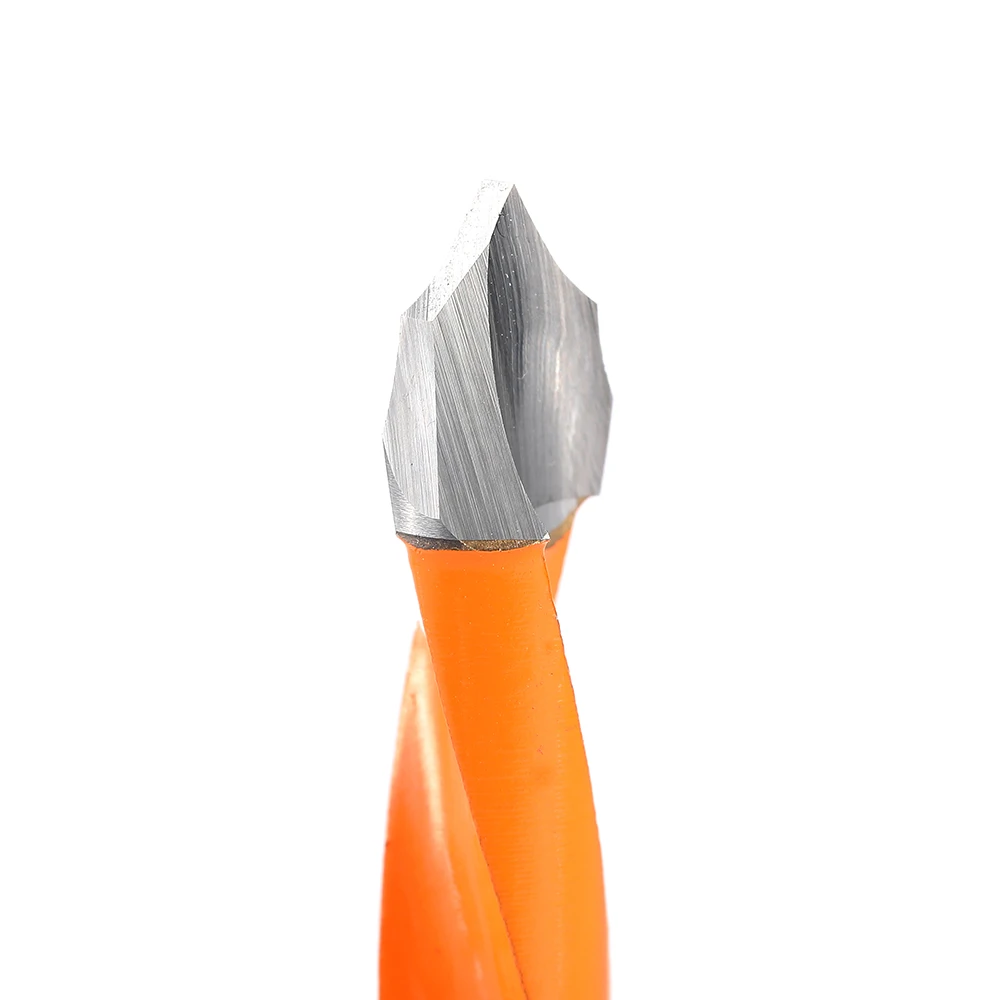 Broca de liga de carboneto de tungstênio, Carpintaria através do furo, CNC Router Bit, Buraco chato, Dia 5-10mm, 70mm Comprimento, 1Pc