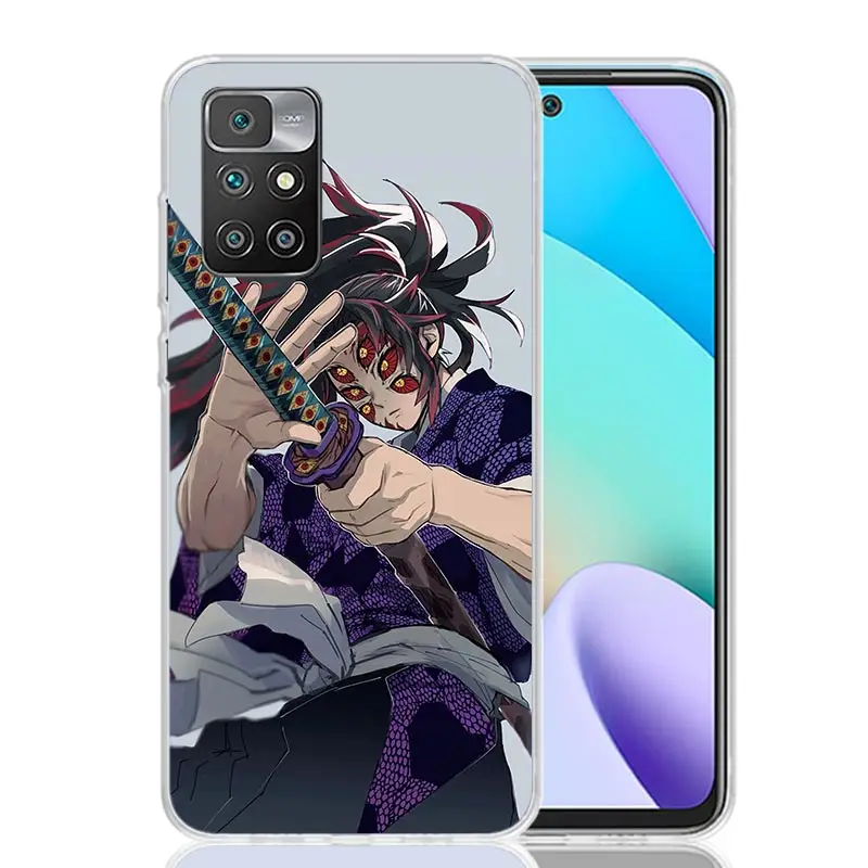 Demon Slayer Kokushibo Phone Case For Xiaomi Redmi 12 12C 9 9A 9C 9T 10 10A 10C 8 8A 7 7A 6 6A K40 K20 Pro S2 10X Printing Cover