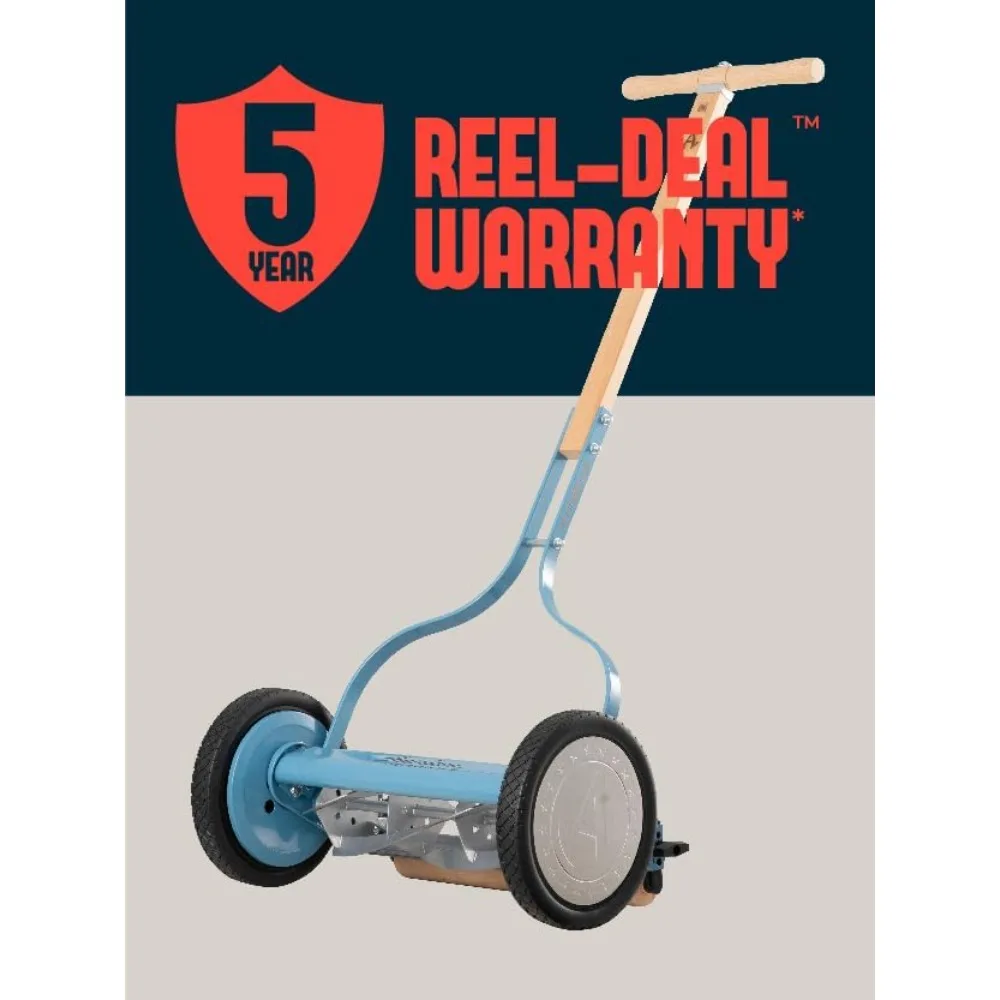 Manueller Vintage-16-Zoll-Rasenmäher mit 5 Klingen und klassischem Design für die traditionelle Gartenpflege