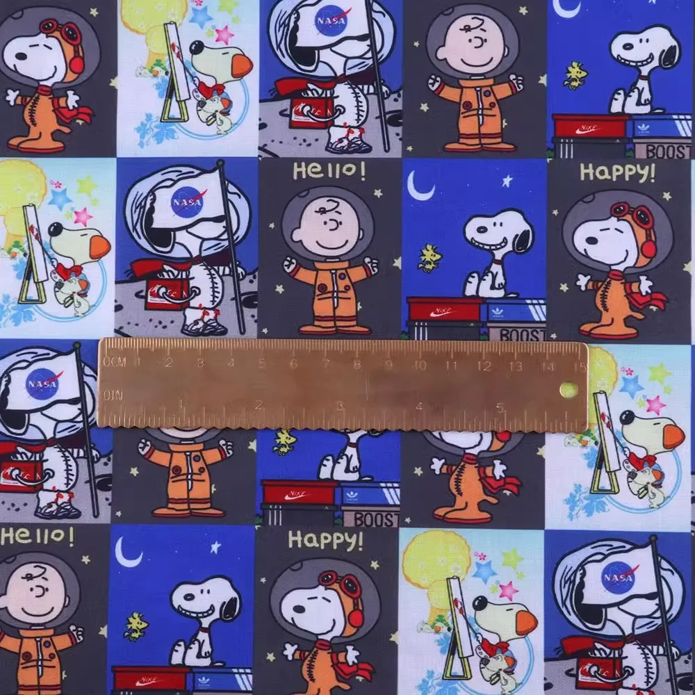 Cartoon Snoopy Dog Polyester Cotton Fabric For Sew Clothes Dress Decor DIY Patchwork Quilting Material