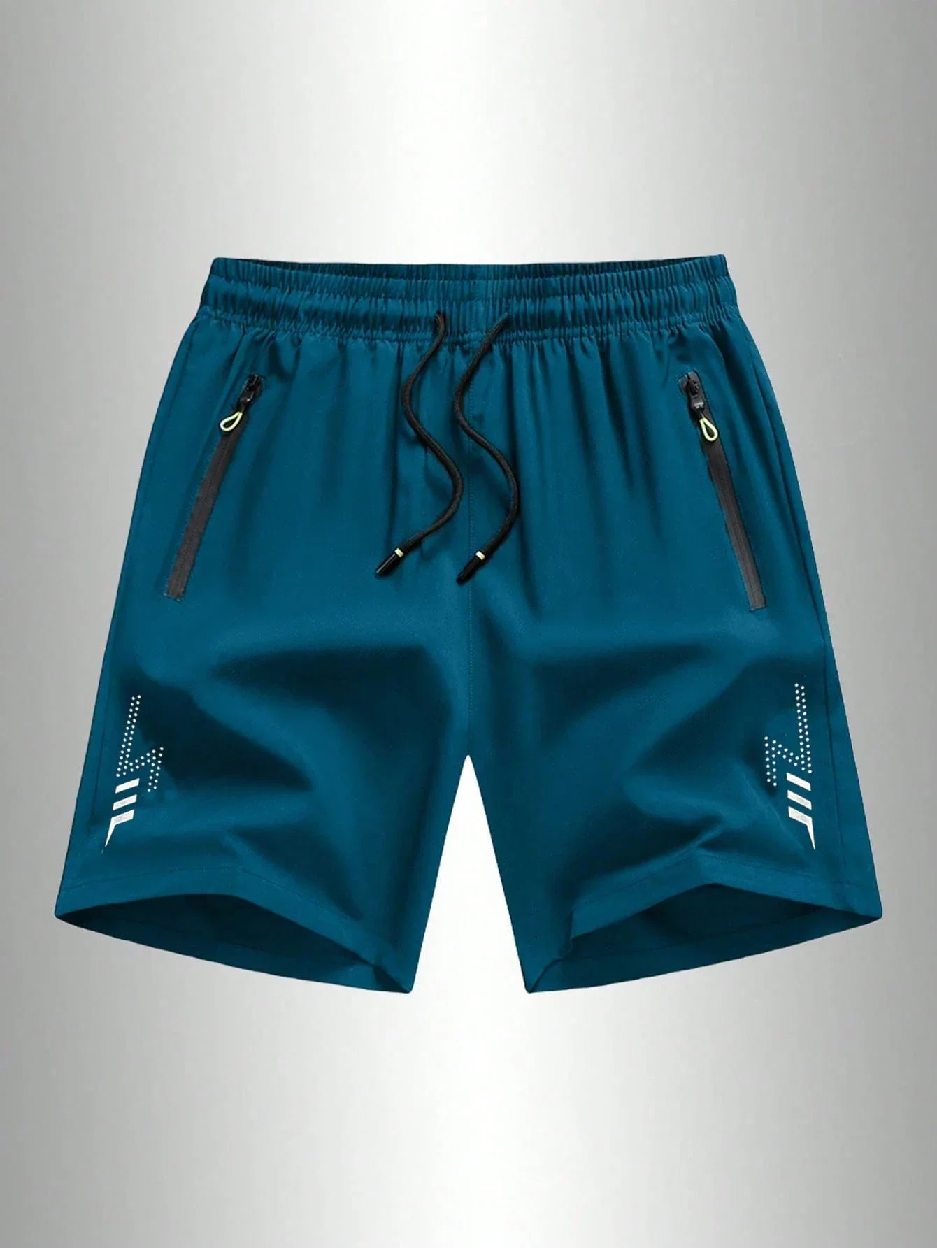 

Мужские свободные быстросохнущие спортивные шорты с карманами на молнии и завязками на талии