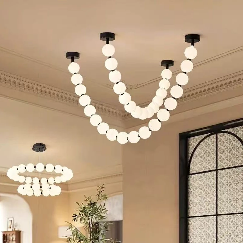 Nordic Multiple Styles Glass Chandelier Brass Ceiling Light Dimmable Magic Bean Pendant Lamp for Bedroom Interior Decor Luster