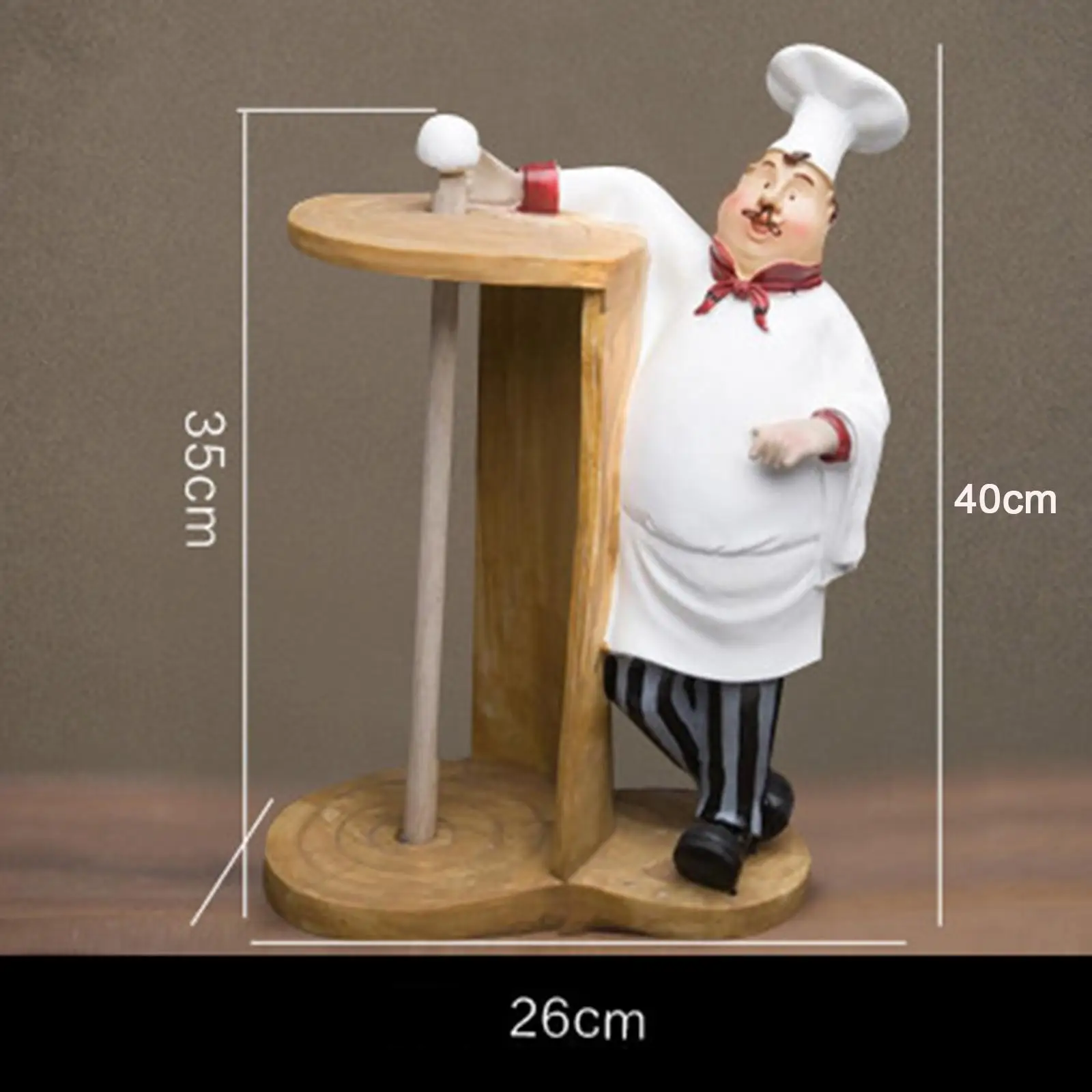 Resin Chef Paper Towel Holder Figurines Creative Home Cake Shop Restaurant Crafts Decoration Ornament