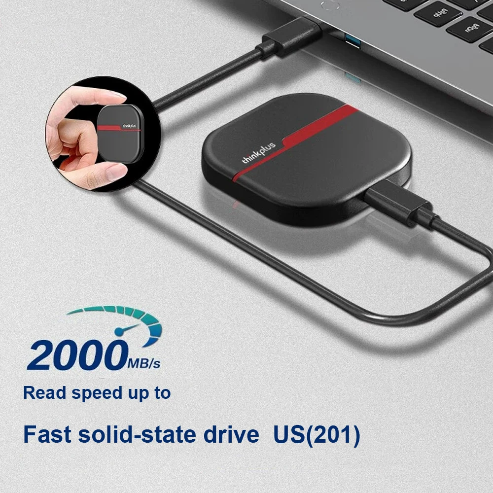 LENOVO-Disque Dur Externe Thinkplus, Capacité de 512 Go, 1 To, 2 To, Type C, Vitesse de Lecture PSSD, Jusqu'à 2000 MBumental, USB 3.2, Isabel 2