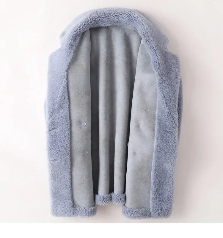 معطف الفرو الحقيقي جودة عالية الاسترالية المرأة معاطف الصوف الطبيعي سميكة الدافئة أنيقة فضفاضة كبيرة الحجم طويلة أبلى للنساء ZT187