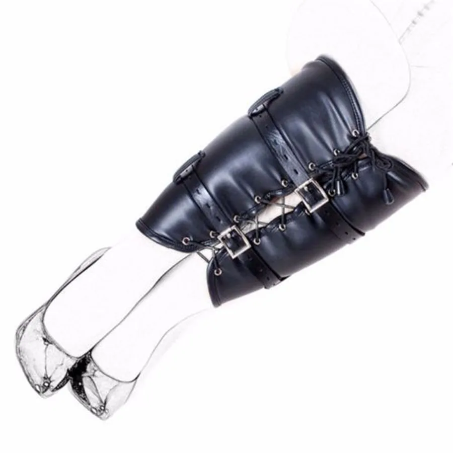 Bondage BDSM Restraints Role Play Hands Wrists Arm Leg Binder Hood Mask PU Leather Tight Single Glove Adult Costumes Sex Toys