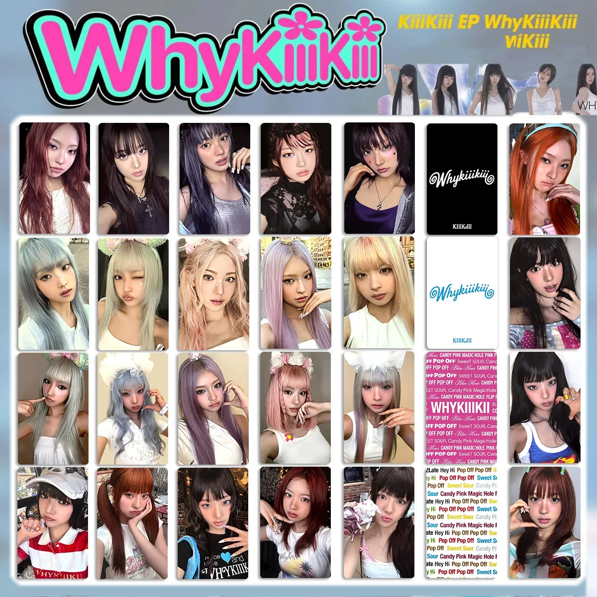 5Pcs/Set Idol Girl KIIIKIII New Mini 3 Album WhyKiiiKiii Lomo Cards Postcards Leesol Sui Jiyu Haum Kya Fans Gifts Collection
