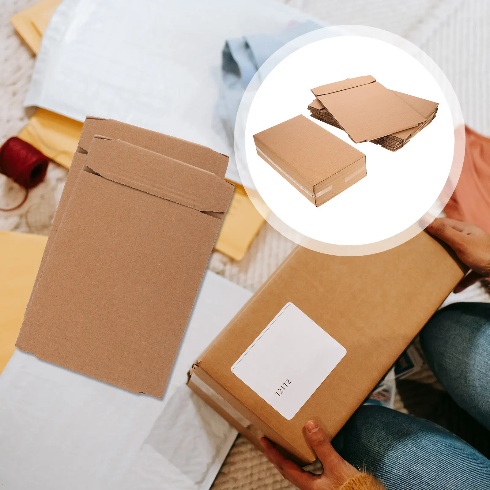 10pcs-flat-shipping-box-for-boxes-for-storage-resell-small-corrugated-cardboard-packaging-thickened-business
