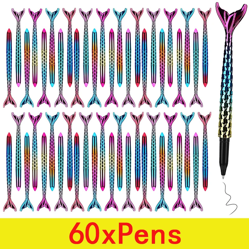 Gel Ink Mermaid Canetas para Meninas Material Escolar Presente de Aniversário Decorações Classroom Awards 60 Pcs