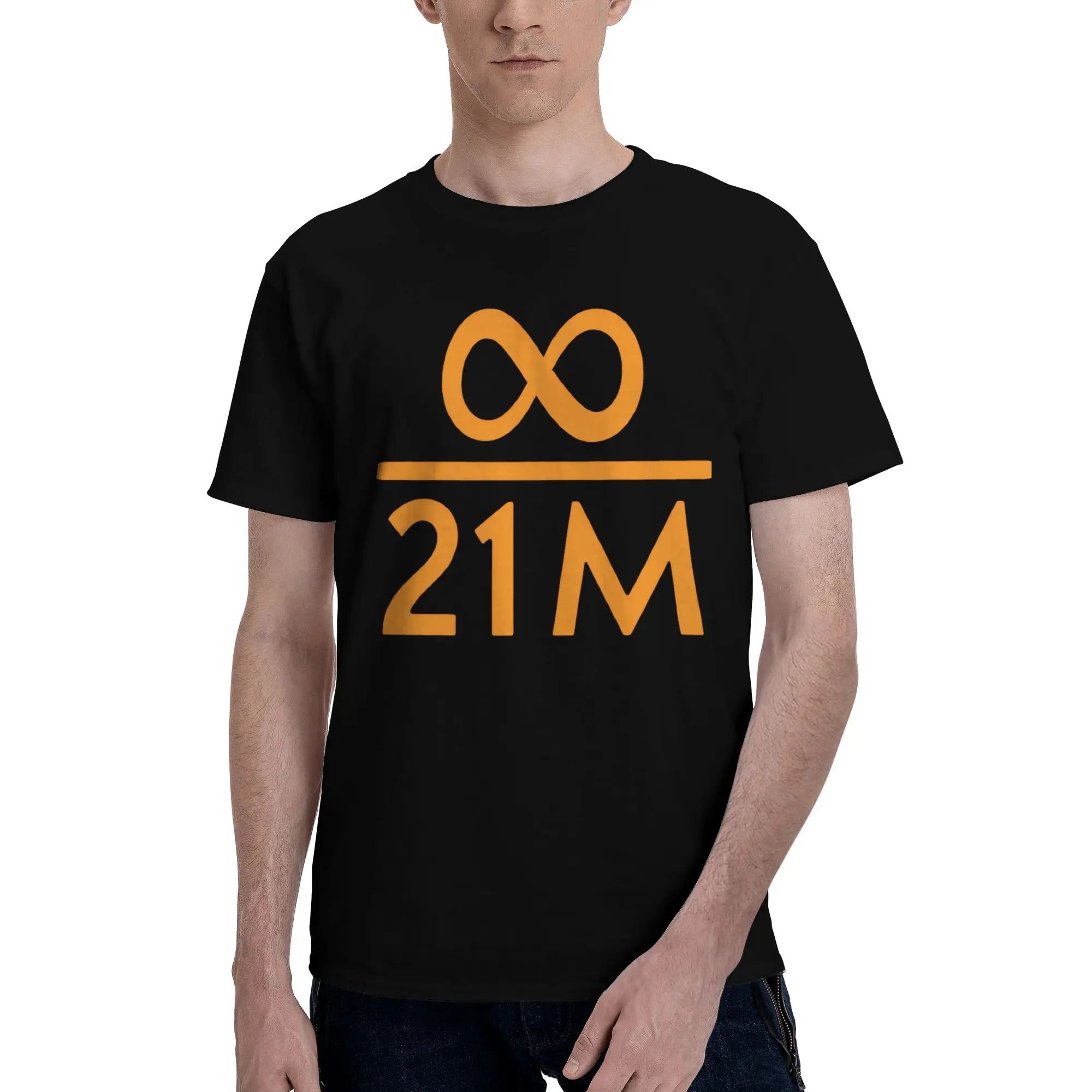 Infinity Divided By 21 Million Breathable Reversible T-shirt Minimalist Commuting Men's T-shirts