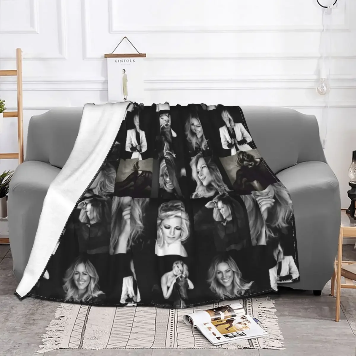 

Helene Fischer Baby Blanket Plaid Fleece Printed Pop Singer Lightweight Breathable Thin Throw for Sofa Couch Plush Thin Quilt