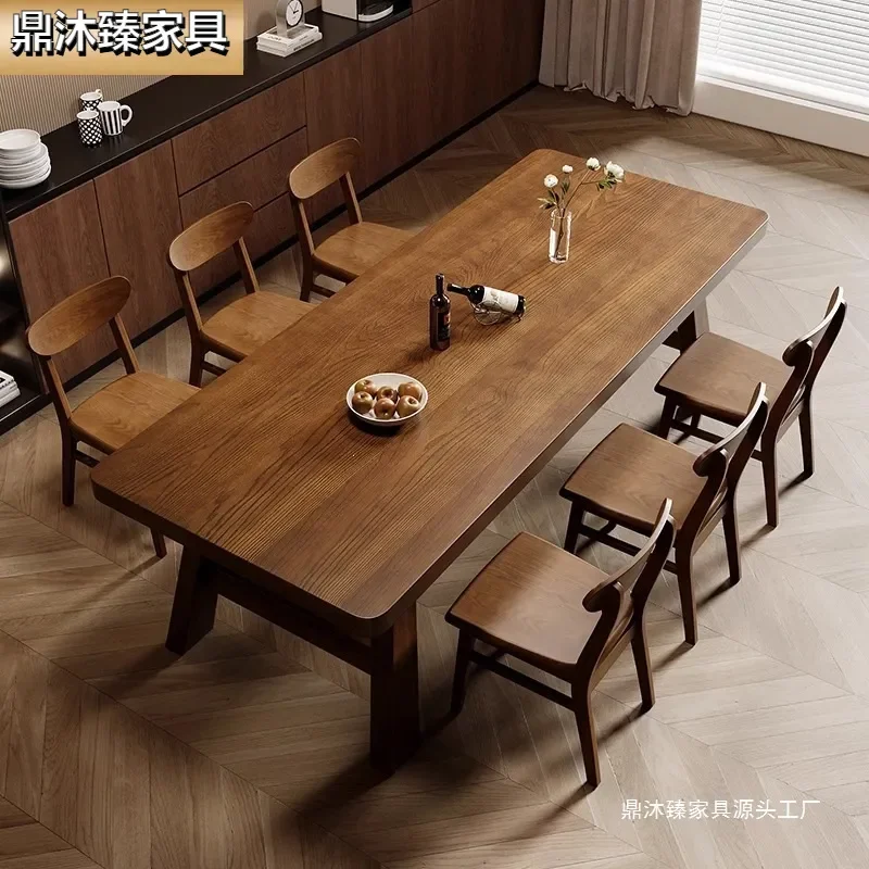 for Yitian Nordic Ash Wood Dining Table Household High End All Solid Wood Rectangular Desk Workbench for Small Apartment