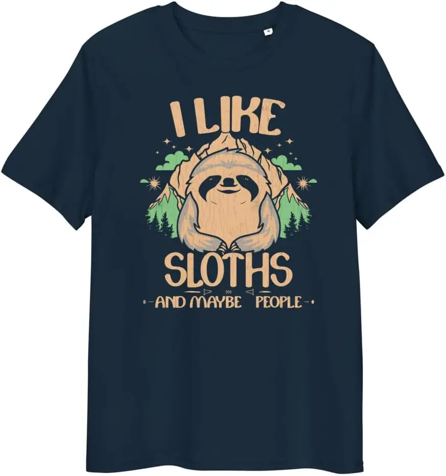 Funny Sloth Design for Sloth Lover Men Women Kids Introvert Unisex Organic Cotton t-Shirt 100% Cotton