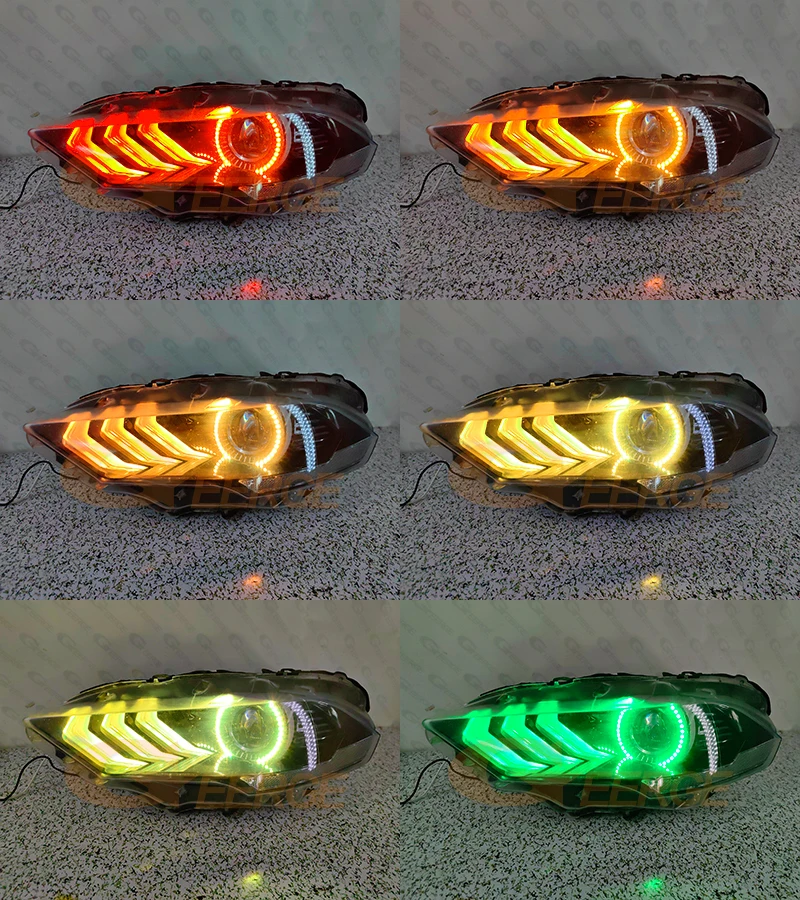 For Ford Mustang 2018 2019 2020 2021 OEM DRL Boards Bluetooth APP Multi-Color Ultra Bright RGB LED Angel Eyes Kit Halo Rings