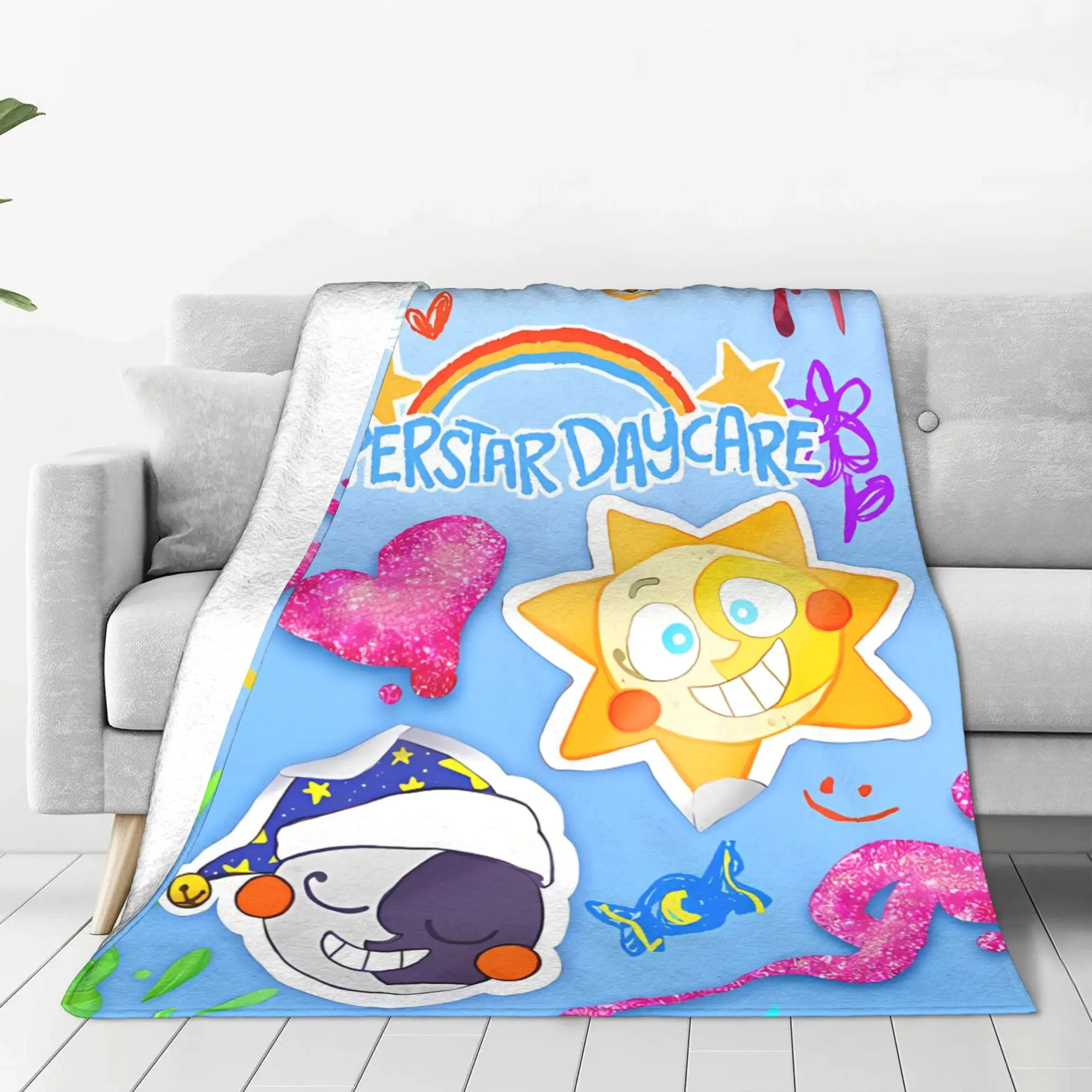 1PC Home Cutecore Superstar Daycare Craft F-FNAFS Blanket Super Cosy Plush Home Living Room Sofa Halloween