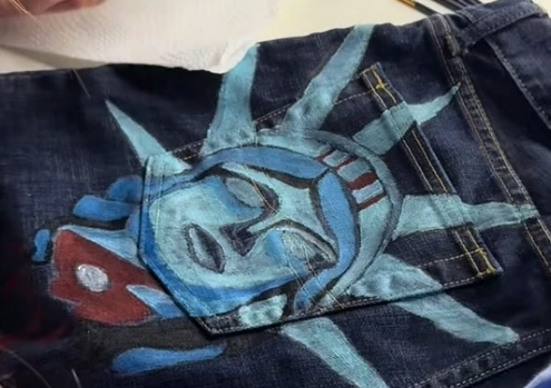 جينز غير رسمي ريترو أمريكي عالي الخصر تمثال الماس مستقيم الساق بنطلون فضفاض ملابس شخصية غير رسمية y2k 2000 #1