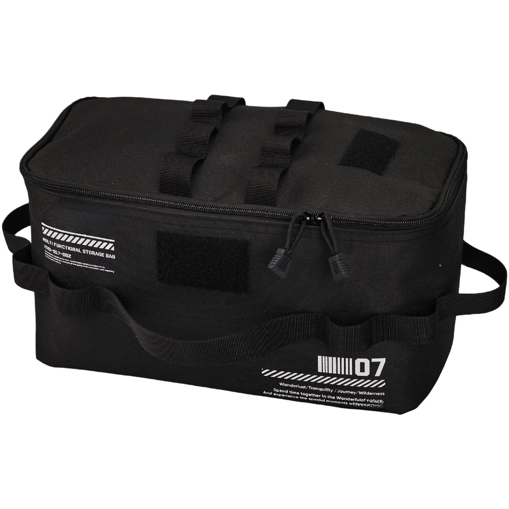 Multi Compartment Camping Storage Bag for Stove Cookware Gas Canister Lanterns with Reinforced Webbing and Touch Fastener Panels