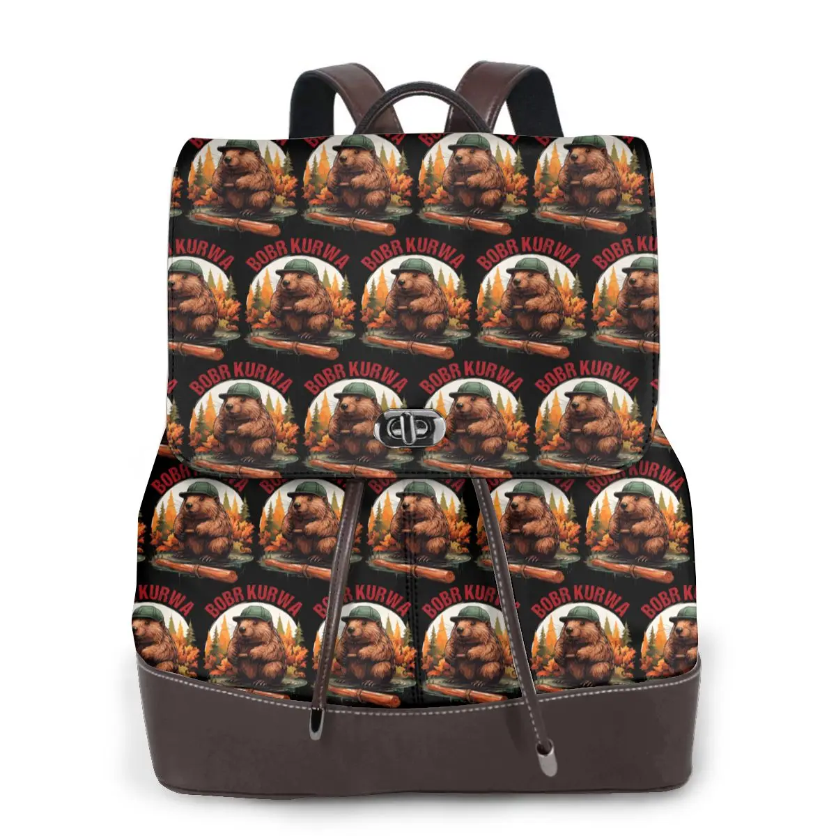 Bobr Kurwa Bober Beaver Bookbag School Student Bags Hiking Travel Daypack for Women Fashion Derma Backpack