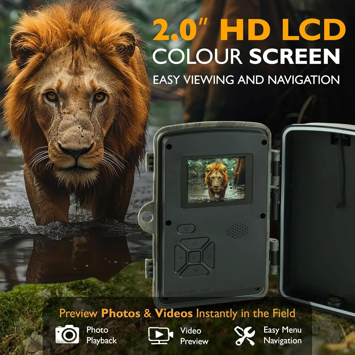 Hunting Trail Camera 1080P Wildlife Activated Trigger Time Infrared Night Vision IP66 Waterproof Hunting Outdoor Wildlife