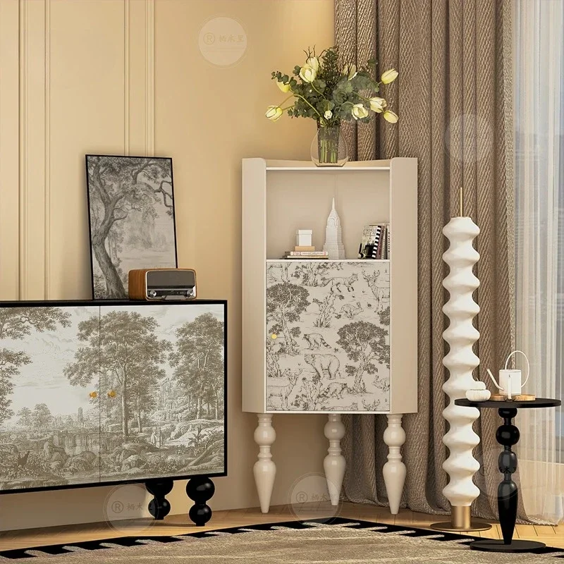 French Corner Locker Storage Integrated Decorative Triangle Cabinet